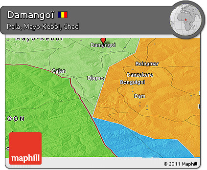 Political Panoramic Map of Damangoï
