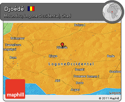 Political Panoramic Map of Djoédé