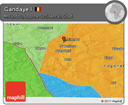 Political Panoramic Map of Gandaye I