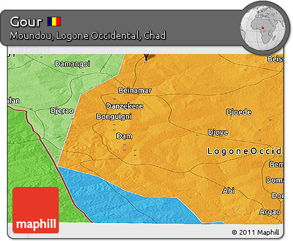Political Panoramic Map of Gour
