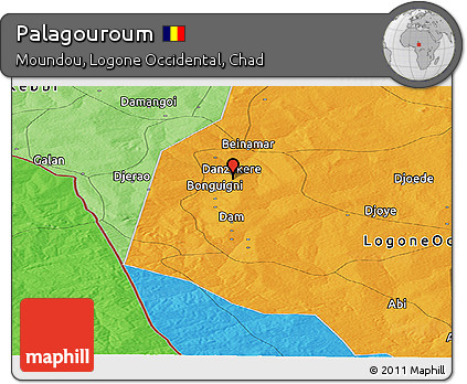 Political Panoramic Map of Palagouroum