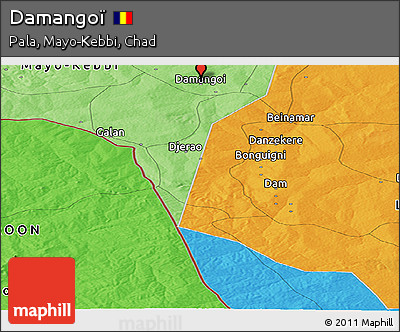 Political Panoramic Map of Damangoï