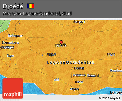 Political Panoramic Map of Djoédé
