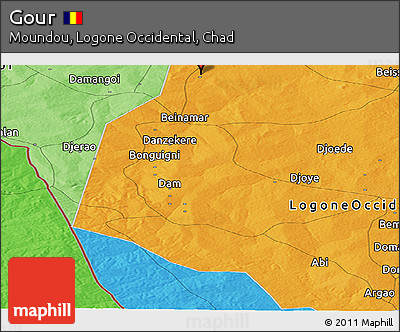 Political Panoramic Map of Gour