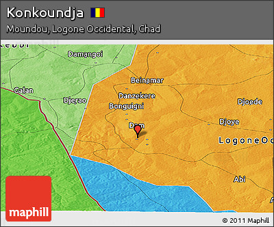 Political Panoramic Map of Konkoundja