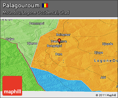 Political Panoramic Map of Palagouroum