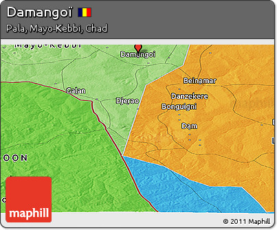 Political Panoramic Map of Damangoï