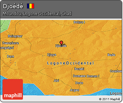 Political Panoramic Map of Djoédé