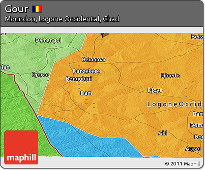 Political Panoramic Map of Gour