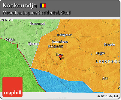 Political Panoramic Map of Konkoundja