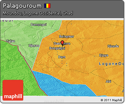 Political Panoramic Map of Palagouroum