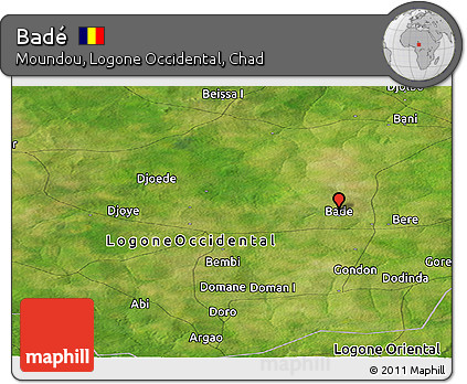 Satellite Panoramic Map of Badé