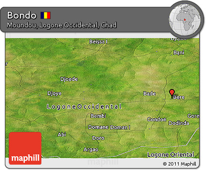 Satellite Panoramic Map of Bondo