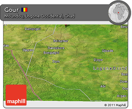 Satellite Panoramic Map of Gour