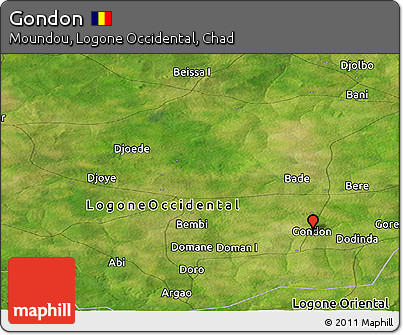 Satellite Panoramic Map of Gondon
