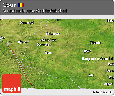 Satellite Panoramic Map of Gour