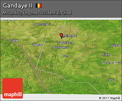 Satellite Panoramic Map of Gandaye II