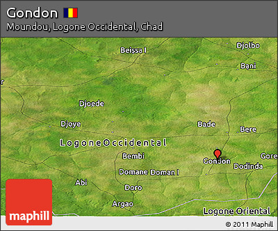 Satellite Panoramic Map of Gondon