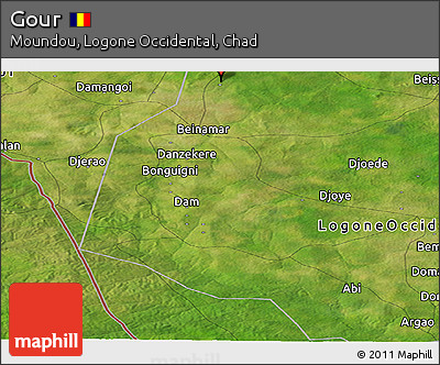 Satellite Panoramic Map of Gour