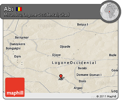 Shaded Relief Panoramic Map of Abi