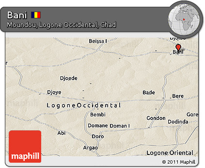 Shaded Relief Panoramic Map of Bani