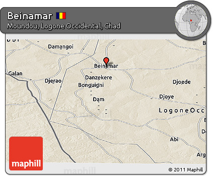 Shaded Relief Panoramic Map of Beinamar