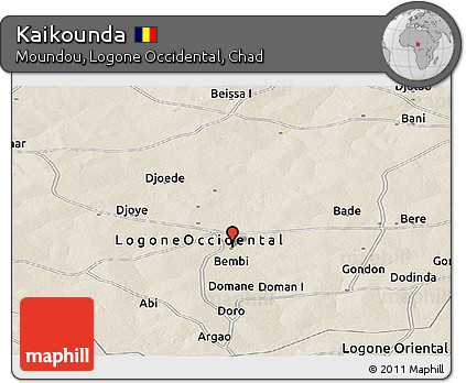 Shaded Relief Panoramic Map of Kaikounda