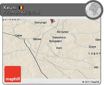 Shaded Relief Panoramic Map of Keuni
