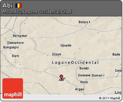 Shaded Relief Panoramic Map of Abi