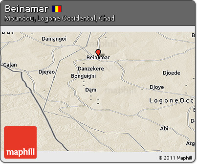 Shaded Relief Panoramic Map of Beinamar