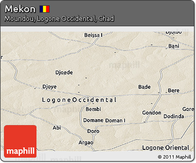 Shaded Relief Panoramic Map of Mekon