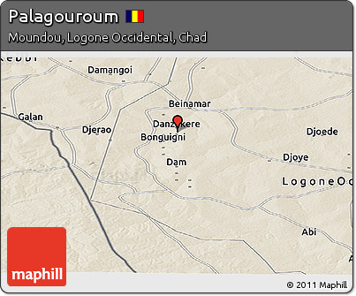 Shaded Relief Panoramic Map of Palagouroum