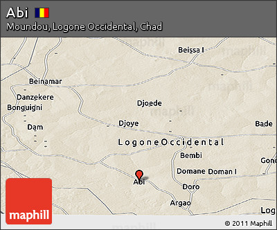 Shaded Relief Panoramic Map of Abi