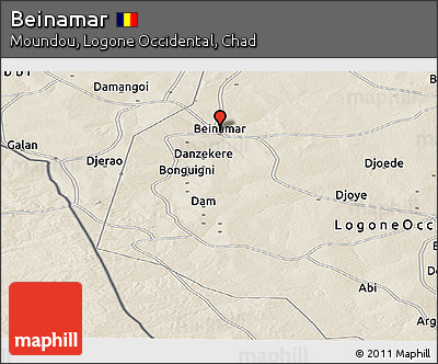 Shaded Relief Panoramic Map of Beinamar
