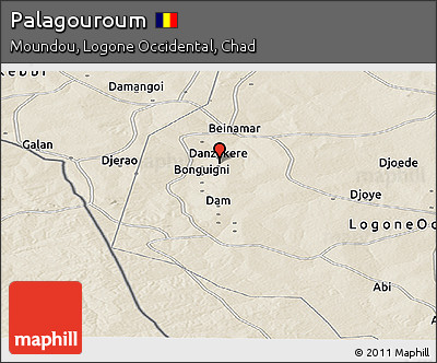 Shaded Relief Panoramic Map of Palagouroum