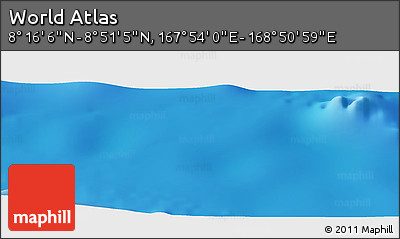Physical Panoramic Map of the Area around 8° 33' 36" N, 168° 22' 30" E