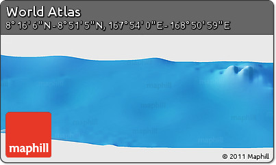 Physical Panoramic Map of the Area around 8° 33' 36" N, 168° 22' 30" E