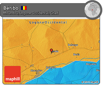 Political 3D Map of Béribo