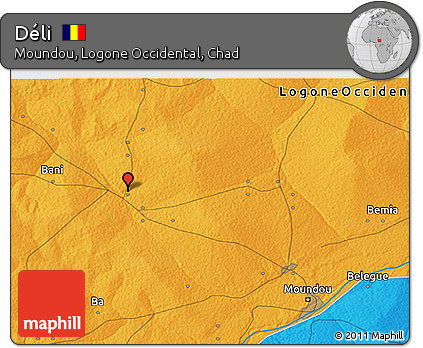 Political 3D Map of Déli