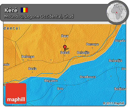 Political 3D Map of Kéré