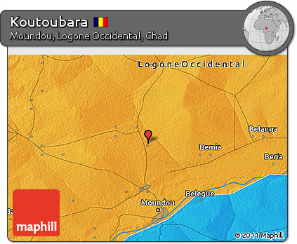 Political 3D Map of Koutoubara