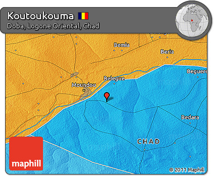 Political 3D Map of Koutoukouma
