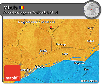 Political 3D Map of Mbala