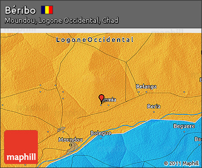 Political 3D Map of Béribo