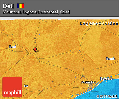Political 3D Map of Déli