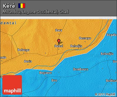 Political 3D Map of Kéré