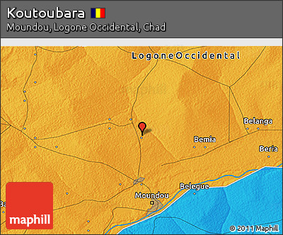 Political 3D Map of Koutoubara