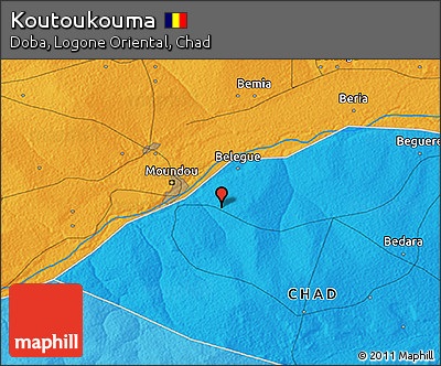 Political 3D Map of Koutoukouma