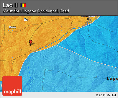 Political 3D Map of Lao II