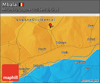 Political 3D Map of Mbala